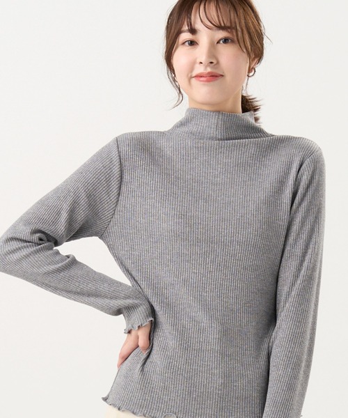 Pitta Re:)（ピッタリ）の「【Pitta Re:)】 ニット ラメテレコ ハイネック プルオーバー（ニット/セーター・レディース・グレー/オフホワイト/ブルー/ブラウン・M/LL/L）」の3枚目の写真