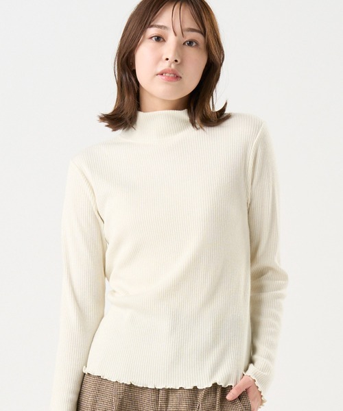 Pitta Re:)（ピッタリ）の「【Pitta Re:)】 ニット ラメテレコ ハイネック プルオーバー（ニット/セーター・レディース・グレー/オフホワイト/ブルー/ブラウン・M/LL/L）」の2枚目の写真