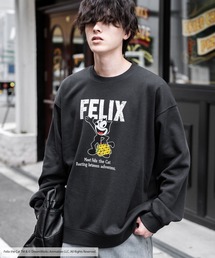 Casper/FELIX THE CAT 別注コラボ オーバーサイズヴィンテージライクグラフィックプリント裏起毛スウェットトレーナー