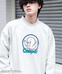 Casper/FELIX THE CAT 別注コラボ オーバーサイズヴィンテージライクグラフィックプリント裏起毛スウェットトレーナー