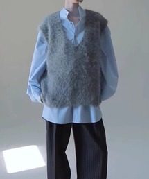 SPIGA | 深Vシャギーセミロングニットベスト(ベスト)