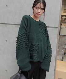 CORNERS | パッチワーク風フリンジニット(ニット/セーター)