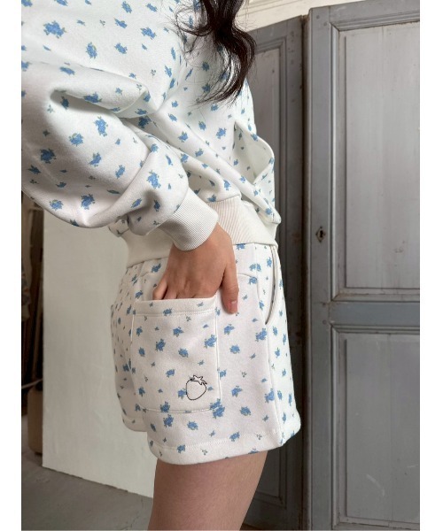 Smyeon(スミョン)の「Embroidery sweat short pants/刺繍スウェットショートパンツ(スウェットパンツ・レディース・ホワイト×ブルー/ホワイト×ピンク/グレー/ブラウン/ホワイト/ピンク/ネイビー・FREE)」の22枚目の写真