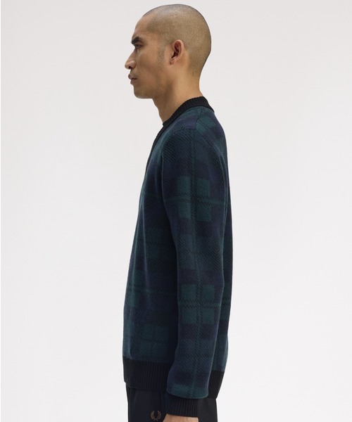 【美品】FRED PERRY フレッドペリー ニット ブラック 黒 赤 チェック 新品未使用 FRED PERRY フレッドペリー マフラー チュワート タータン
