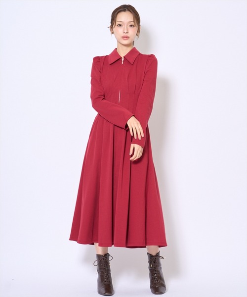 AND COUTURE(アンドクチュール)の「センターZIPワンピース(ワンピース・レディース・ダークブラウン/ブルー/レッド・FREE)」の3枚目の写真