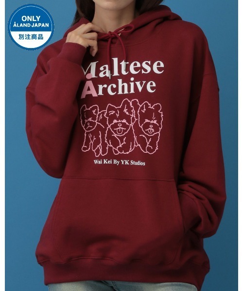 WaiKei（ワイケイ）の「【UNISEX】Wai Kei×ALAND／Amaltese フーディ―(ウラケ)（パーカー・レディース・アイボリー/ボルドー/グレー・MEDIUM/LARGE）」の3枚目の写真