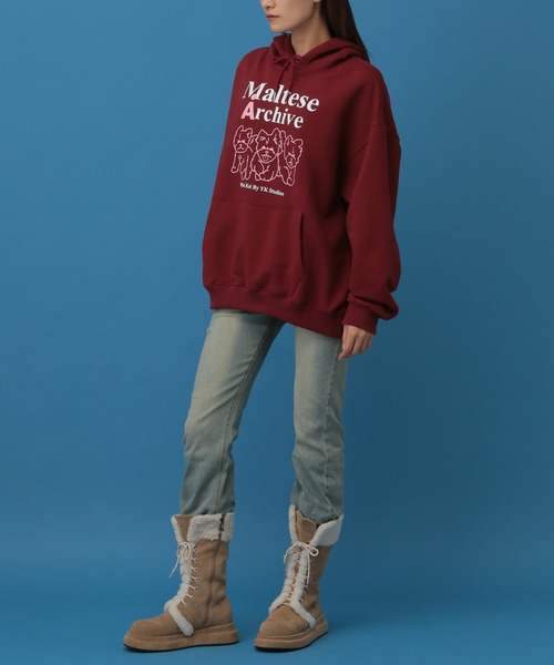 WaiKei（ワイケイ）の「【UNISEX】Wai Kei×ALAND／Amaltese フーディ―(ウラケ)（パーカー・レディース・アイボリー/ボルドー/グレー・MEDIUM/LARGE）」の10枚目の写真