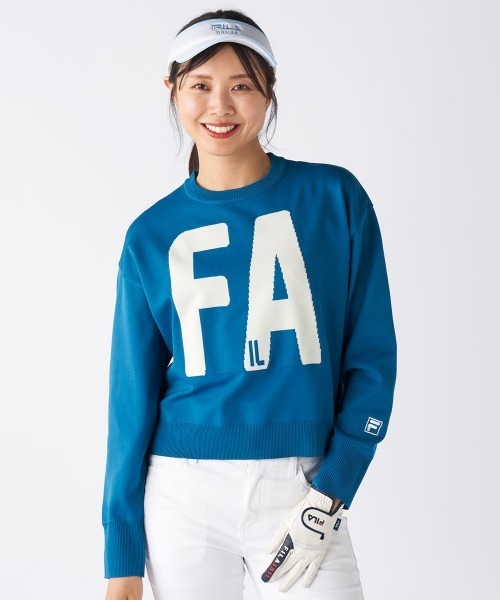 FILA GOLF(フィラゴルフ )の「【FILA GOLF:フィラゴルフ】レディースバルーンスリーブニットセーター ショート丈 ゴルフ(ニット/セーター・レディース・レッド/ブルー/ブラック・SMALL/MEDIUM/LARGE/X-LARGE)」の3枚目の写真