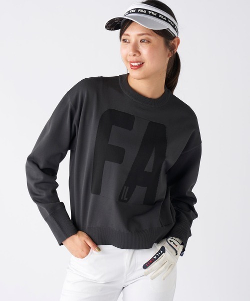 FILA GOLF(フィラゴルフ )の「【FILA GOLF:フィラゴルフ】レディースバルーンスリーブニットセーター ショート丈 ゴルフ(ニット/セーター・レディース・レッド/ブルー/ブラック・SMALL/MEDIUM/LARGE/X-LARGE)」の2枚目の写真
