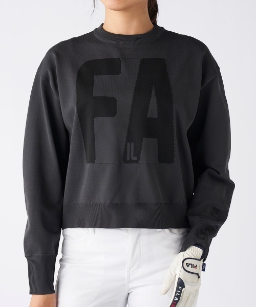 FILA GOLF(フィラゴルフ )の「【FILA GOLF:フィラゴルフ】レディースバルーンスリーブニットセーター ショート丈 ゴルフ(ニット/セーター・レディース・レッド/ブルー/ブラック・SMALL/MEDIUM/LARGE/X-LARGE)」の4枚目の写真