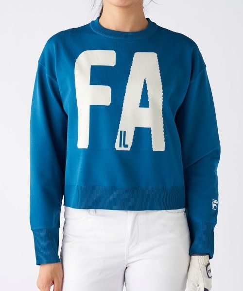 FILA GOLF(フィラゴルフ )の「【FILA GOLF:フィラゴルフ】レディースバルーンスリーブニットセーター ショート丈 ゴルフ(ニット/セーター・レディース・レッド/ブルー/ブラック・SMALL/MEDIUM/LARGE/X-LARGE)」の14枚目の写真