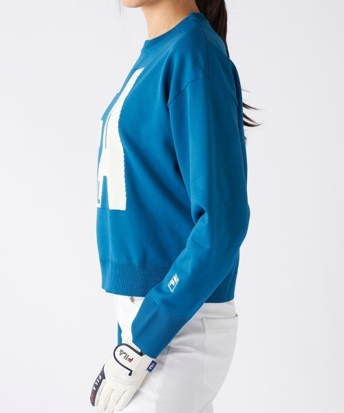 FILA GOLF(フィラゴルフ )の「【FILA GOLF:フィラゴルフ】レディースバルーンスリーブニットセーター ショート丈 ゴルフ(ニット/セーター・レディース・レッド/ブルー/ブラック・SMALL/MEDIUM/LARGE/X-LARGE)」の15枚目の写真