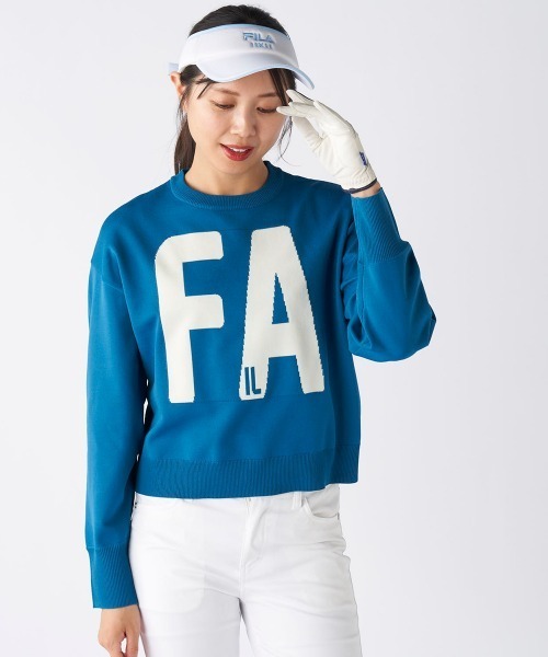FILA GOLF(フィラゴルフ )の「【FILA GOLF:フィラゴルフ】レディースバルーンスリーブニットセーター ショート丈 ゴルフ(ニット/セーター・レディース・レッド/ブルー/ブラック・SMALL/MEDIUM/LARGE/X-LARGE)」の19枚目の写真