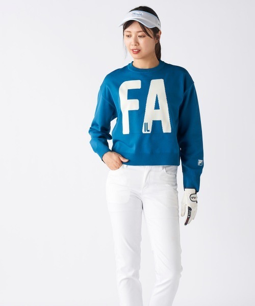 FILA GOLF(フィラゴルフ )の「【FILA GOLF:フィラゴルフ】レディースバルーンスリーブニットセーター ショート丈 ゴルフ(ニット/セーター・レディース・レッド/ブルー/ブラック・SMALL/MEDIUM/LARGE/X-LARGE)」の20枚目の写真