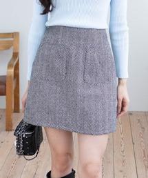 CLEAR BASIC | ヘリンボーンポケットデザインミニスカート[大人 フェミニン 上品]≪AW新作≫(スカート)
