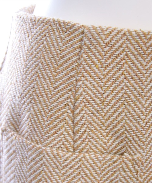 CLEAR BASIC（クリアベーシック）の「ヘリンボーンポケットデザインミニスカート[大人 フェミニン 上品]≪AW新作≫（スカート・レディース・ブラック/ベージュ・M/S）」の6枚目の写真