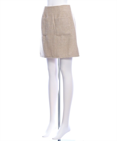 CLEAR BASIC（クリアベーシック）の「ヘリンボーンポケットデザインミニスカート[大人 フェミニン 上品]≪AW新作≫（スカート・レディース・ブラック/ベージュ・M/S）」の7枚目の写真
