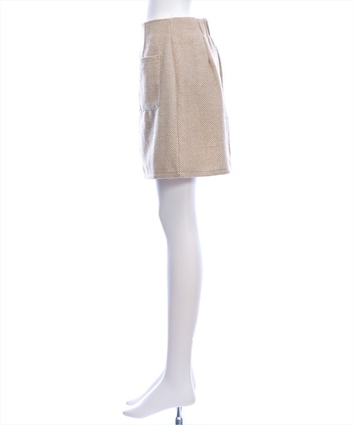 CLEAR BASIC（クリアベーシック）の「ヘリンボーンポケットデザインミニスカート[大人 フェミニン 上品]≪AW新作≫（スカート・レディース・ブラック/ベージュ・M/S）」の8枚目の写真