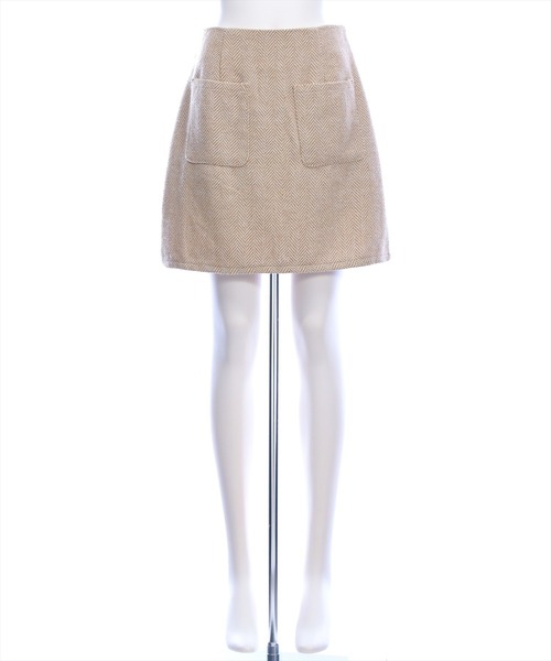 CLEAR BASIC（クリアベーシック）の「ヘリンボーンポケットデザインミニスカート[大人 フェミニン 上品]≪AW新作≫（スカート・レディース・ブラック/ベージュ・M/S）」の16枚目の写真