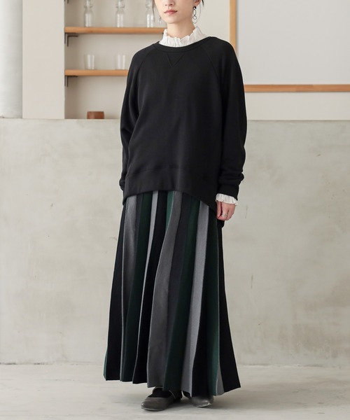n'OrLABEL(ノアールレーベル)の「配色ニットプリーツスカート(スカート・レディース・グリーン/ボルドー・1/2)」の19枚目の写真