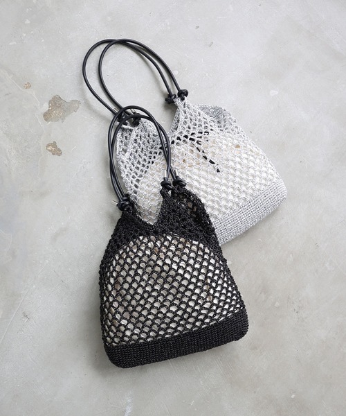 MIAN （ミアン）の「メタリックコードメッシュトートバッグ【詳細動画あり】（トートバッグ・レディース・シルバー/ブルーグリーン/ブラック・FREE）」の2枚目の写真