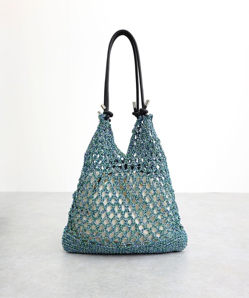 MIAN （ミアン）の「メタリックコードメッシュトートバッグ【詳細動画あり】（トートバッグ・レディース・シルバー/ブルーグリーン/ブラック・FREE）」の21枚目の写真