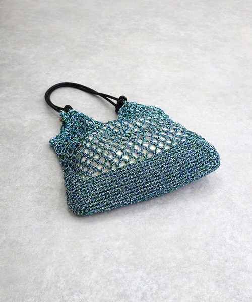 MIAN （ミアン）の「メタリックコードメッシュトートバッグ【詳細動画あり】（トートバッグ・レディース・シルバー/ブルーグリーン/ブラック・FREE）」の7枚目の写真