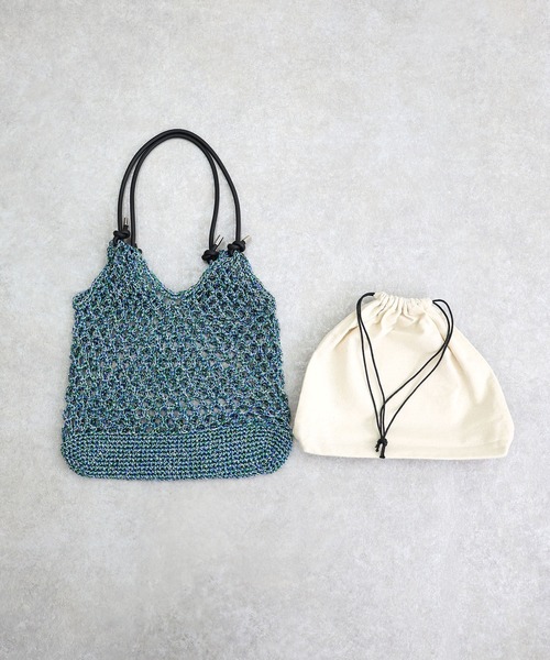 MIAN （ミアン）の「メタリックコードメッシュトートバッグ【詳細動画あり】（トートバッグ・レディース・シルバー/ブルーグリーン/ブラック・FREE）」の8枚目の写真