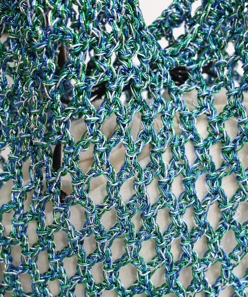 MIAN （ミアン）の「メタリックコードメッシュトートバッグ【詳細動画あり】（トートバッグ・レディース・シルバー/ブルーグリーン/ブラック・FREE）」の6枚目の写真