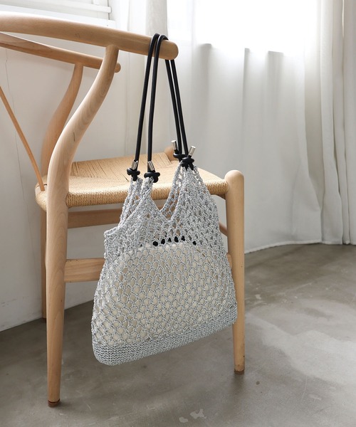 MIAN （ミアン）の「メタリックコードメッシュトートバッグ【詳細動画あり】（トートバッグ・レディース・シルバー/ブルーグリーン/ブラック・FREE）」の18枚目の写真