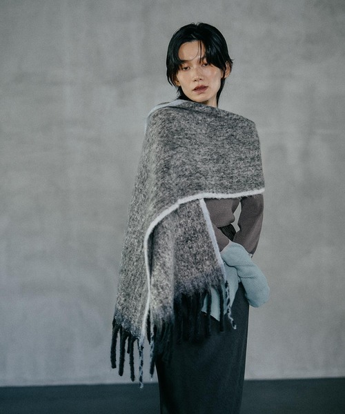 プリーツプリーズストール⭐グレー イッセイミヤケ pleats please グレー ギザギザ プリーツ ストール