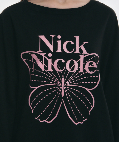 NICK&NICOLE(ニックアンドニコール)の「BUTTERFLY SIGNATURE LS TOP_BLACK PINK(Tシャツ/カットソー・レディース・その他・FREE)」の3枚目の写真