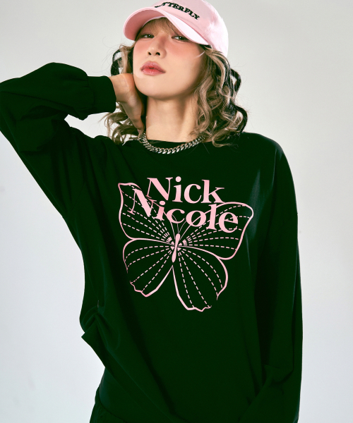 NICK&NICOLE(ニックアンドニコール)の「BUTTERFLY SIGNATURE LS TOP_BLACK PINK(Tシャツ/カットソー・レディース・その他・FREE)」の5枚目の写真
