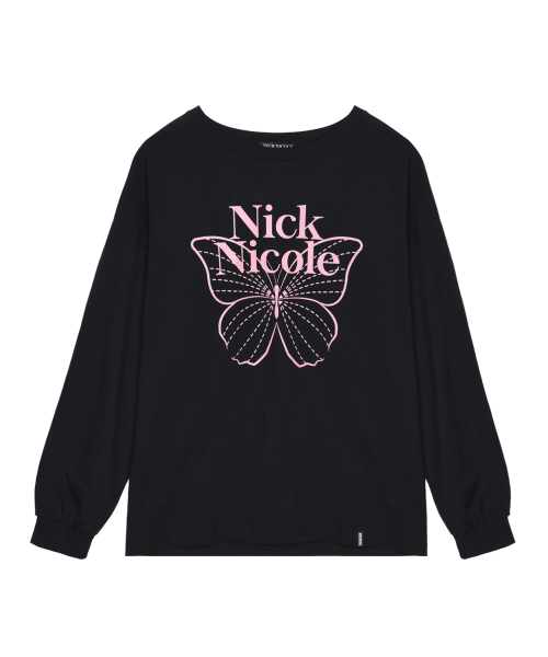 NICK&NICOLE(ニックアンドニコール)の「BUTTERFLY SIGNATURE LS TOP_BLACK PINK(Tシャツ/カットソー・レディース・その他・FREE)」の7枚目の写真