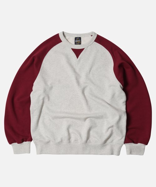 FRIZMWORKS(フリズムワークス)の「ROUNDED RAGLAN SWEATSHIRT _ BURGUNDY(スウェット・メンズ・その他・MEDIUM/LARGE/X-LARGE)」の1枚目の写真
