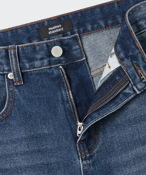 MUSINSA STANDARD（ムシンサスタンダード）の「カモンブラシ ストレートデニムパンツ [ミディアムインディゴ]（デニムパンツ・メンズ・その他・28/29/32/30/31/33/26/27/36/34/40/38）」の3枚目の写真