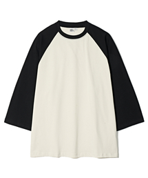 PARTIMENTO（パルティメント）の「レギュラント7部Tシャツブラック（Tシャツ/カットソー）」