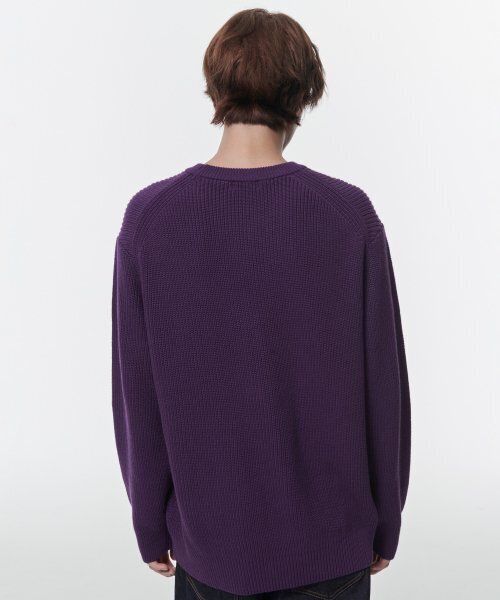 MUSINSA STANDARD（ムシンサスタンダード）の「コットンリブクルーネックニット[パープル]（ニット/セーター・メンズ・その他・MEDIUM/LARGE/X-LARGE/XX-LARGE）」の2枚目の写真
