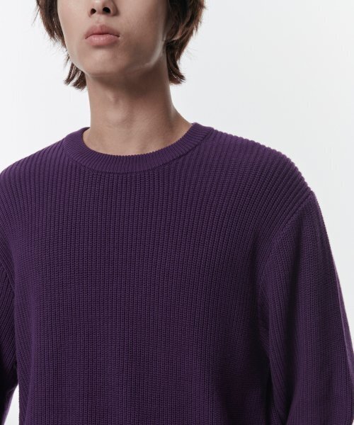 MUSINSA STANDARD（ムシンサスタンダード）の「コットンリブクルーネックニット[パープル]（ニット/セーター・メンズ・その他・MEDIUM/LARGE/X-LARGE/XX-LARGE）」の3枚目の写真
