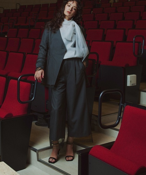 Callarus(カラルス)の「【お呼ばれ・よそいき・結婚式・パーティー・オケージョンドレス】<単品>チュールレイヤードデザインジャケット〔Callarus〕(ノーカラージャケット・レディース・チャコール/ブラウン/ブラック系その他・3L/LL/L/M)」の18枚目の写真