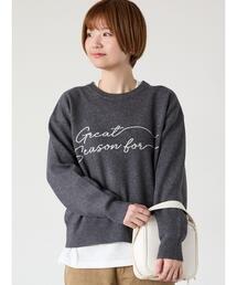 Lugnoncure | 筆記体ロゴジャカードニット(ニット/セーター)