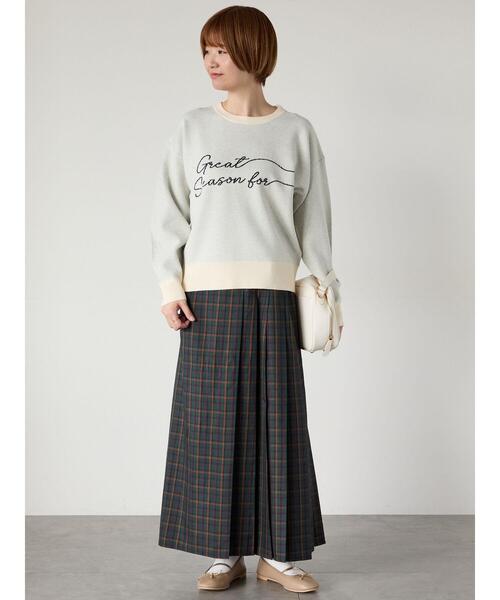 Lugnoncure（ルノンキュール）の「筆記体ロゴジャカードニット（ニット/セーター・レディース・ベージュ/オフホワイト/チャコールグレー/グレー・F）」の9枚目の写真