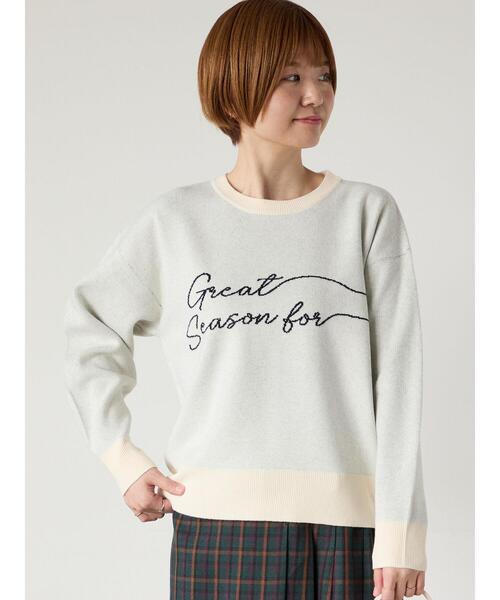 Lugnoncure（ルノンキュール）の「筆記体ロゴジャカードニット（ニット/セーター・レディース・ベージュ/オフホワイト/チャコールグレー/グレー・F）」の10枚目の写真