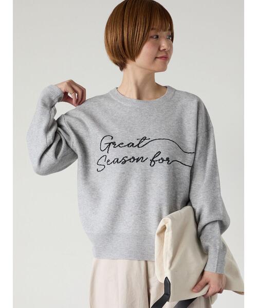 Lugnoncure（ルノンキュール）の「筆記体ロゴジャカードニット（ニット/セーター・レディース・ベージュ/オフホワイト/チャコールグレー/グレー・F）」の13枚目の写真