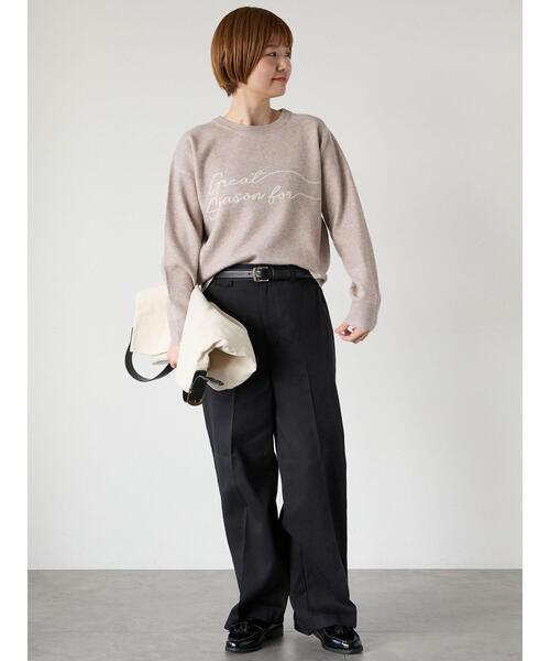 Lugnoncure（ルノンキュール）の「筆記体ロゴジャカードニット（ニット/セーター・レディース・ベージュ/オフホワイト/チャコールグレー/グレー・F）」の15枚目の写真