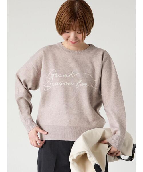 Lugnoncure（ルノンキュール）の「筆記体ロゴジャカードニット（ニット/セーター・レディース・ベージュ/オフホワイト/チャコールグレー/グレー・F）」の16枚目の写真