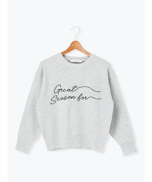 Lugnoncure（ルノンキュール）の「筆記体ロゴジャカードニット（ニット/セーター・レディース・ベージュ/オフホワイト/チャコールグレー/グレー・F）」の18枚目の写真