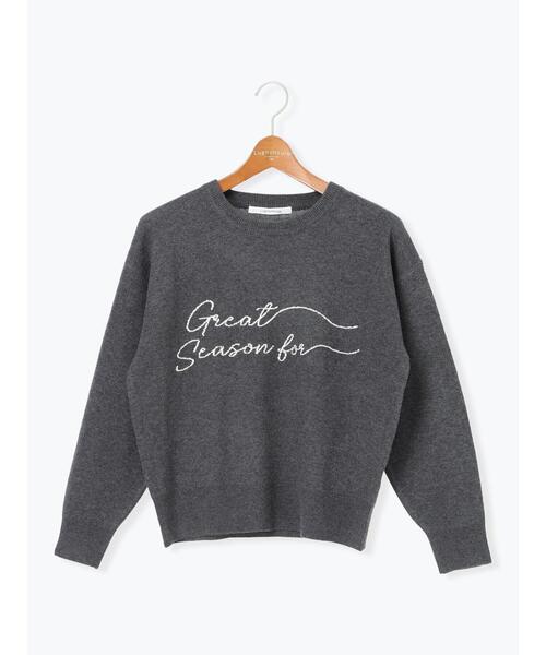 Lugnoncure（ルノンキュール）の「筆記体ロゴジャカードニット（ニット/セーター・レディース・ベージュ/オフホワイト/チャコールグレー/グレー・F）」の20枚目の写真