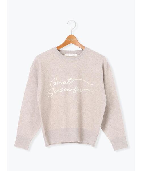 Lugnoncure（ルノンキュール）の「筆記体ロゴジャカードニット（ニット/セーター・レディース・ベージュ/オフホワイト/チャコールグレー/グレー・F）」の21枚目の写真