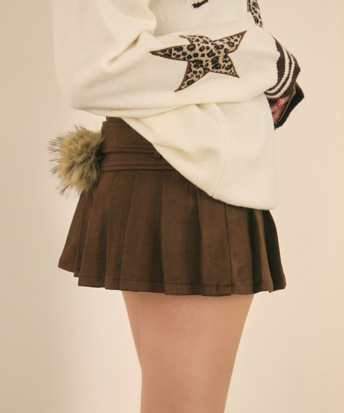 TITTY&CO.(ティティーアンドコー)の「スタッズベルト付きプリーツミニスカート(スカート・レディース・ブラック/アニマル/キャメル・FREE)」の13枚目の写真